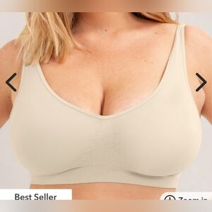 NWT Truekind Everyday Throw-on Wireless Bralette Bra Beige Seamless Size XS